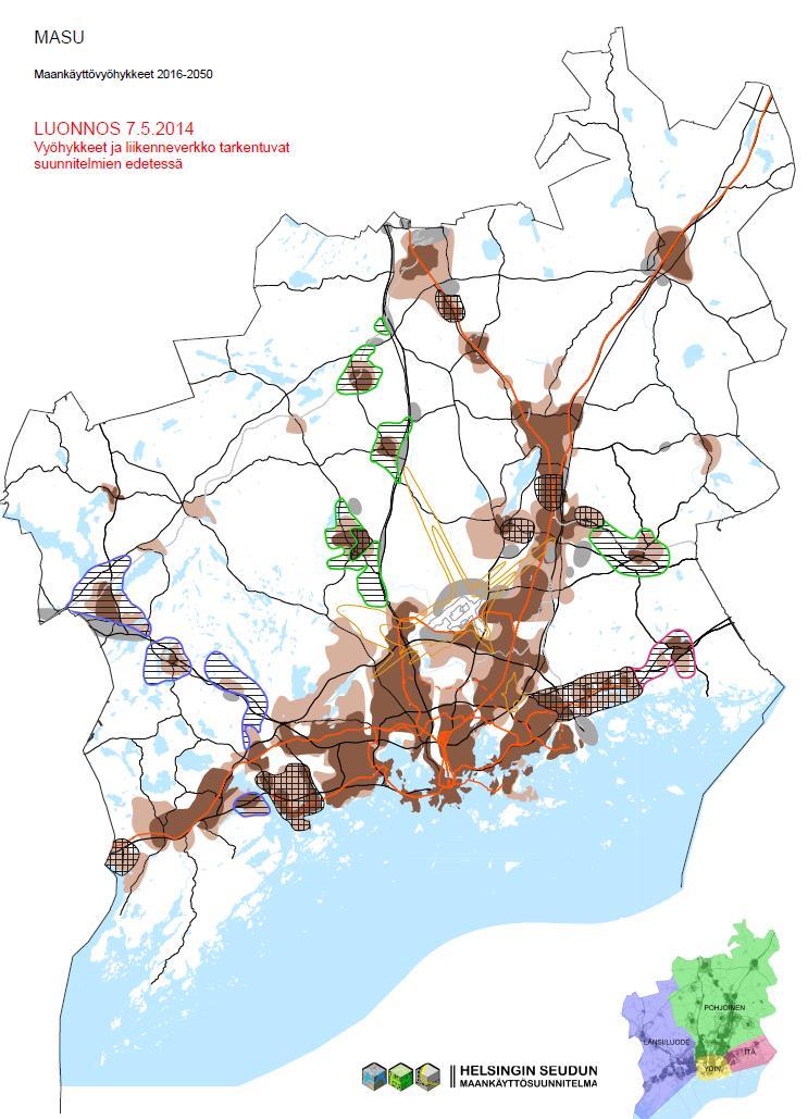 ASUMISEN SEUDULLISET KEHITTÄMISVYÖHYKKEET 2016-2050.