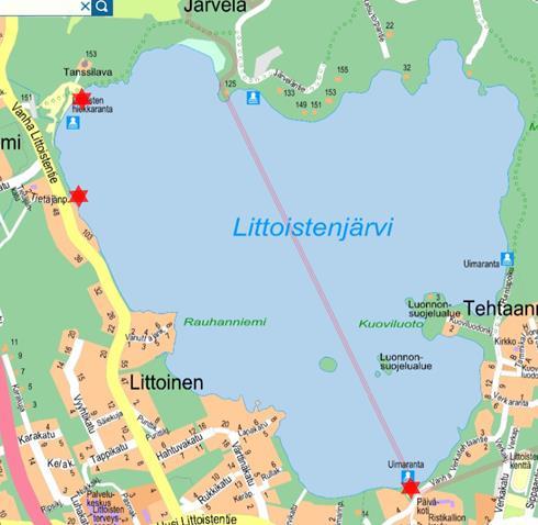 Muut käynnissä olevat seurannat Suomen ympäristökeskuksen ylläpitämä valtakunnallinen sinilevänseuranta havaintopaikat 3kpl.