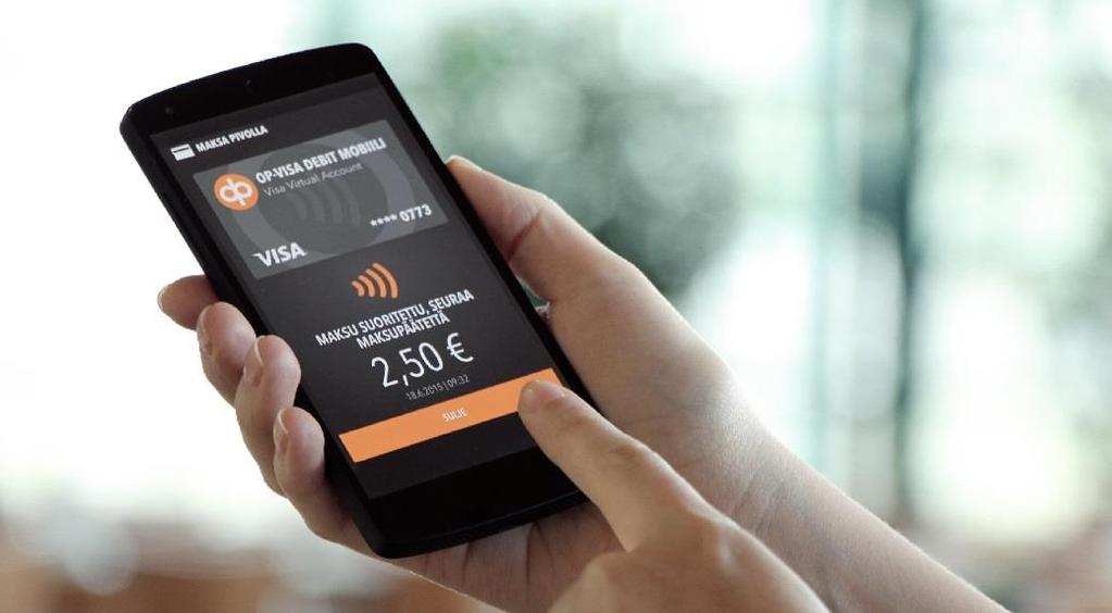 Mobiilimaksaminen Mobiilipankkipalvelut Mobiili etämaksaminen Mobiili lähimaksaminen Kuvio 1. Mobiilimaksamisen jakaantuminen Seuraavissa luvuissa 2.3.