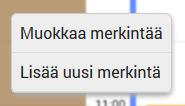 25 Voit muokata päiväkirjamerkintää tai poistaa sen klikkaamalla kyseistä