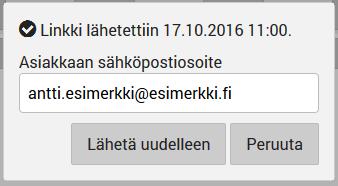 Jos asiakkaan kyselyn kohdalla oleva merkki on punainen, asiakkaasi ei ole aloittanut tietojen täyttämistä.