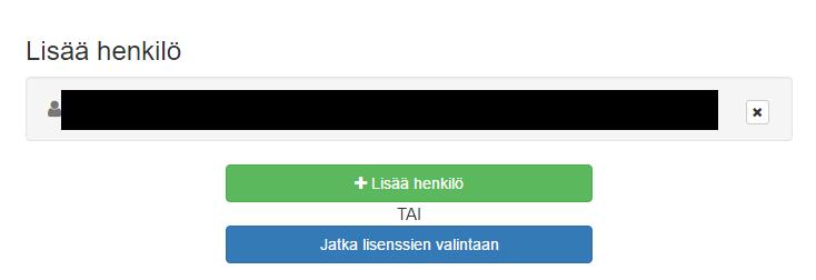 Vaihe 1: Henkilöiden lisääminen laskulle Vihreällä painikkeella pääset lisäämään samalle laskulle useampia henkilöitä (ns.