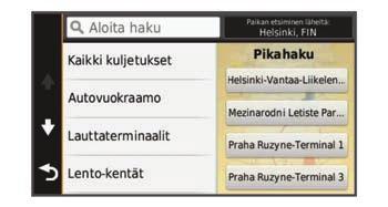 5 Valitse vaihtoehto: Jos haluat etsiä ehdotetulla hakusanalla, valitse hakusana. Jos haluat etsiä kirjoittamallasi tekstillä, valitse. 6 Valitse tarvittaessa sijainti.