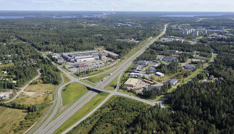 Taipalsaaren, Korvenkylän ja Ruoko lahden Rasilan aluekeskusten yleispiirteinen sijainti.