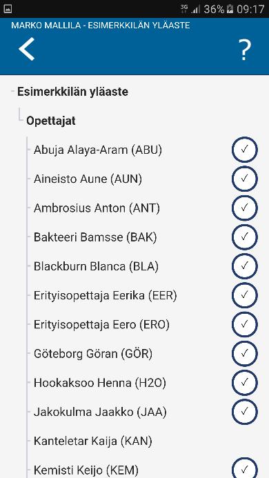 55 valintaan siirryttäessä on myös tarpeeton painallus, sillä oman koulun mahdollisten vastaanottajien listaus voisi kyllä avautua käyttäjän nähtäville jo valmiiksikin varsinkin yläkoululaisen