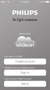 Philips InSightHD + Create account ios Android Pidä mobiililaite vakaana QR-koodin lukemisen aikana.