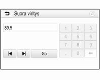 FM-aaltoalue: kun RDS-toiminto on aktivoitu, vain RDS-asemia 3 23 haetaan, ja kun radion liikennetiedotuspalvelu (TP) on aktivoitu, vain liikennetiedotuksia lähettäviä asemia 3 23 haetaan.