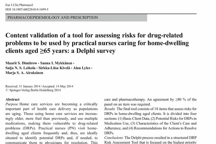 INVOLVING PRACTICAL NURSES IN MEDICATION RISK