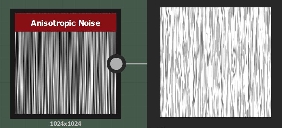 23 Kuvio 20. Lankkujen kuvio. Puun aaltomainen pintakuviointi tehtiin muokkaamalla Anisotropic Noise -solmua (kuvio 21).