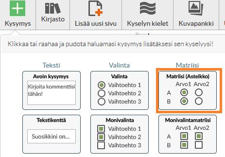 Matriisi (asteikko) Arvioidaan annetulla asteikolla määrättyjä asioita.