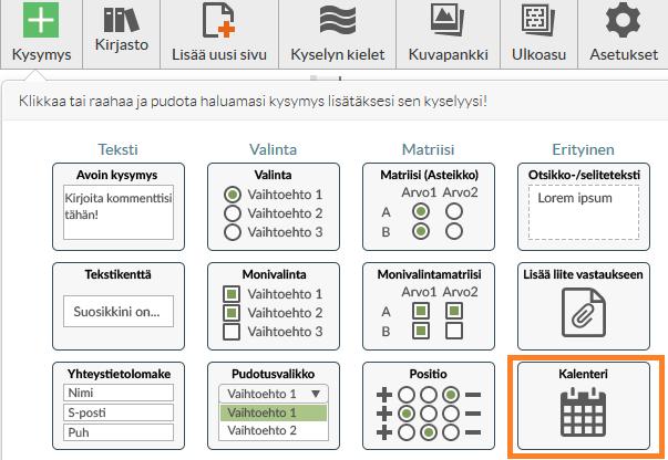 Kalenteri Vastaaja voi antaa