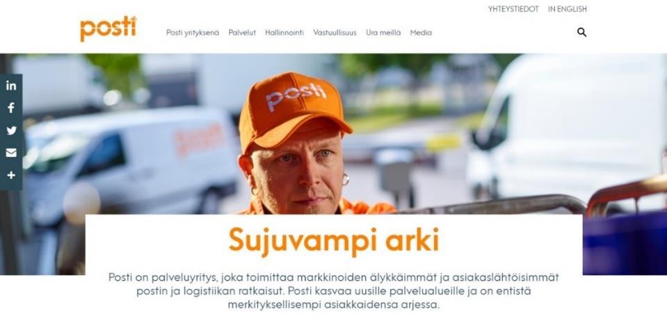 Postin verkkosivut julkaisujärjestelmät ja