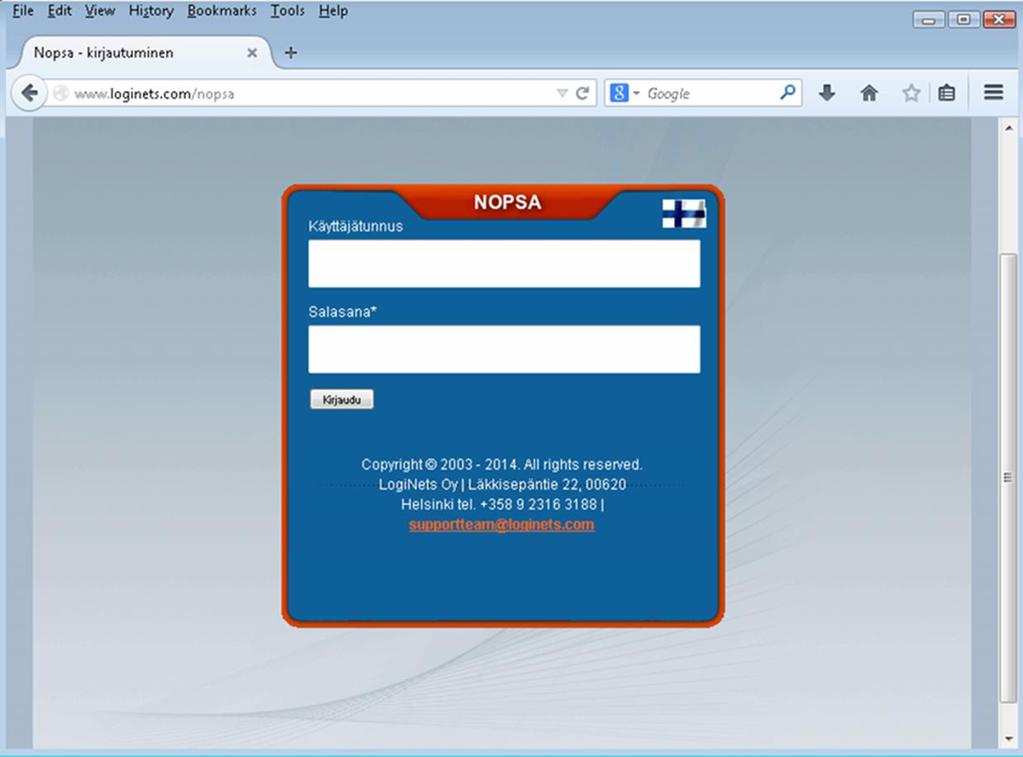 Kirjaudu sisään NOPSA-palveluun: www.loginets.