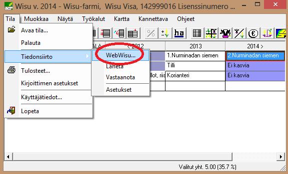 1.2 TIETOJEN SIIRTO Tietojen siirto pc-wisusta