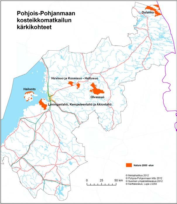 VASTUULLISELLA SOIDEN KÄYTÖLLÄ TUNNETUKSI KOSTEIKKOMAAKUNNAKSI 33 käyttöä rajoittavat ja ohjaavat erilaisille alueille asetetut luonnonsuojelutavoitteet.