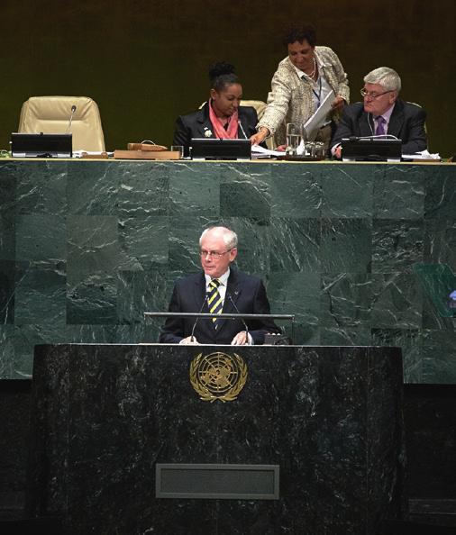 Euroopan unioni Herman Van Rompuy puhuu YK:n yleiskokouksessa (25.
