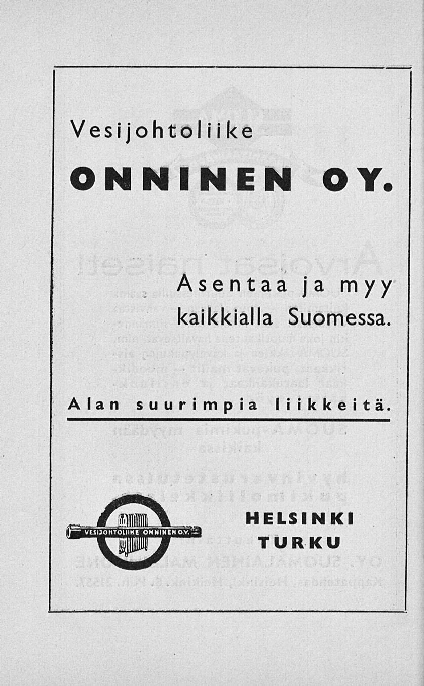 Vesijohtoliike ONNINEN OY.