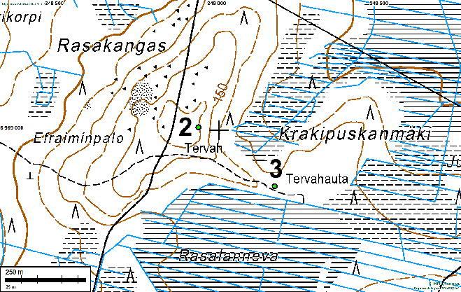 8 Huomiot: Bilund & Sepänmaa 2013: Tervahauta sijaitsee hiekkamoreenikankaan lakialueen itäreunalla. Itäpuolella rinne laskee jyrkkänä muutaman metrin ennen kuin tasoittuu loivaksi rinteeksi.