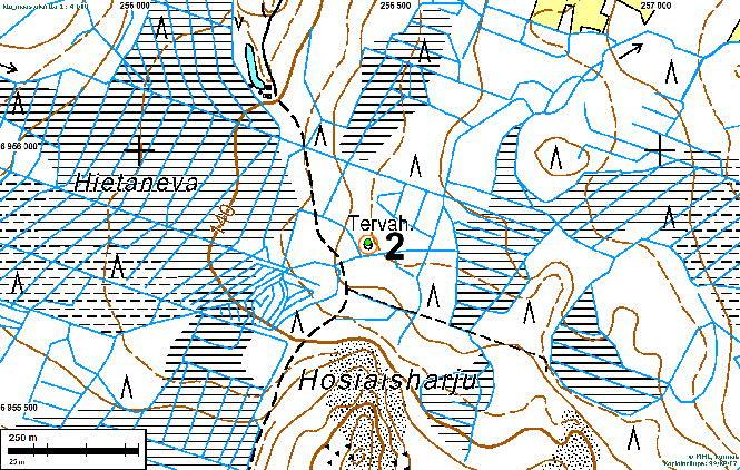 9 Tervahautaa. Keskeltä vasemmalle halssi. Kuvattu etelään. KURIKKA 3 JÄRVITUPA Mjtunnus: (uusi kohde) Rauh. Lk: 2 Laji: Mj.