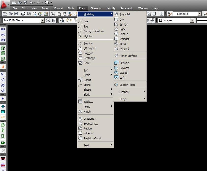 Liite 2 1 (2) Autocad modelling -työkalun ohje AutoCAD:n modeling työkalulla voi mallintaa kolmiulotteisia laatikoita, ympyröitä ja muita geometrisia objekteja.