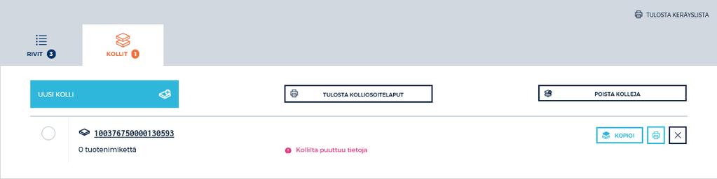 7.6 Suoratoimituksen käsittely Suoratoimitus käsitellään kuten Varastotoimitus. Suoratoimituksessa tuotteet voidaan kerätä myös sekalavoihin.