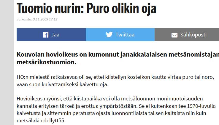 Vesistön määrittely Ongelmakohtia mm. Oja vai puro / joki? Puro vai noro? Luonnontilainen vai ei?