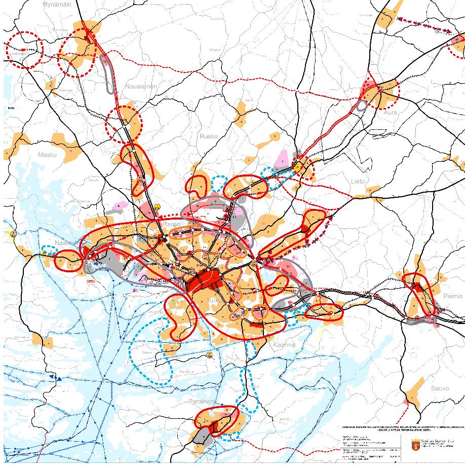 Kehittämisperiaatemerkinnät Keskeiset taajama-alueet - Kaupunkikehittämisen kohdealueet Merkinnällä muodostetaan kokonaisvaltainen suunnittelukehys, joka huomioi seutujen ja kuntien/ kaupunkien