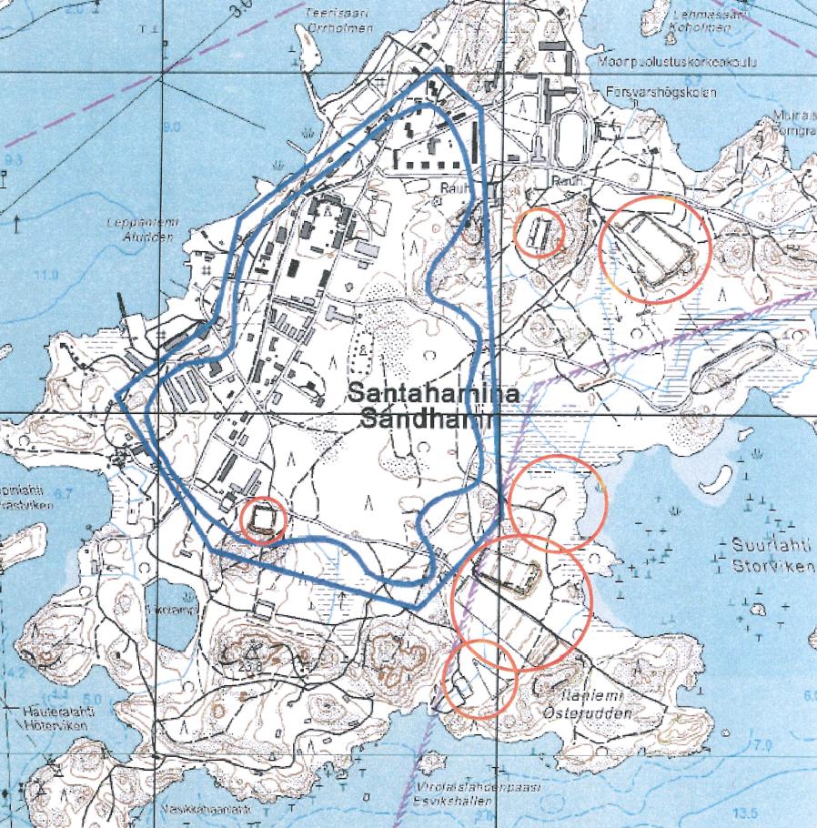 5 (16) Kuva 2. Pohjavesialuekartta, johon on merkitty pohjavesialue (ulompi sininen viiva), varsinainen muodostumisalue (sisempi sininen viiva) ja tutkimuskohteet (punaiset ympyrät).