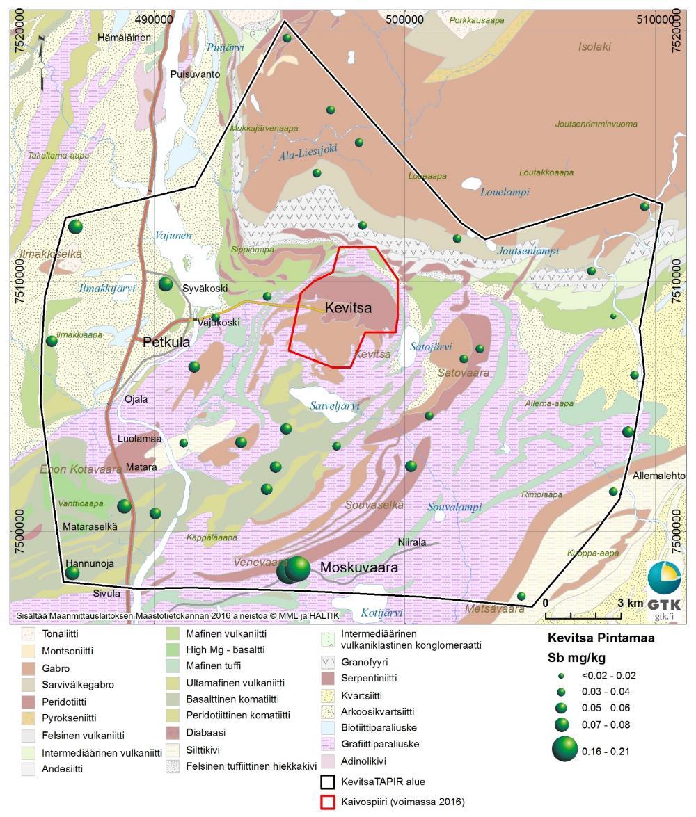 GEOLOGIAN TUTKIMUSKESKUS Kaivosalueiden taustapitoisuus-pilottitutkimus 27 Kuva 14.