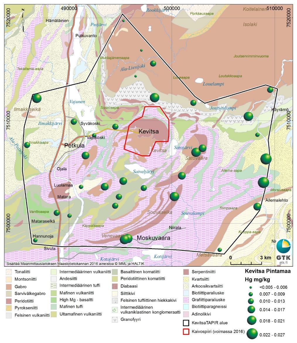 GEOLOGIAN TUTKIMUSKESKUS Kaivosalueiden taustapitoisuus-pilottitutkimus 31 Kuva 18.