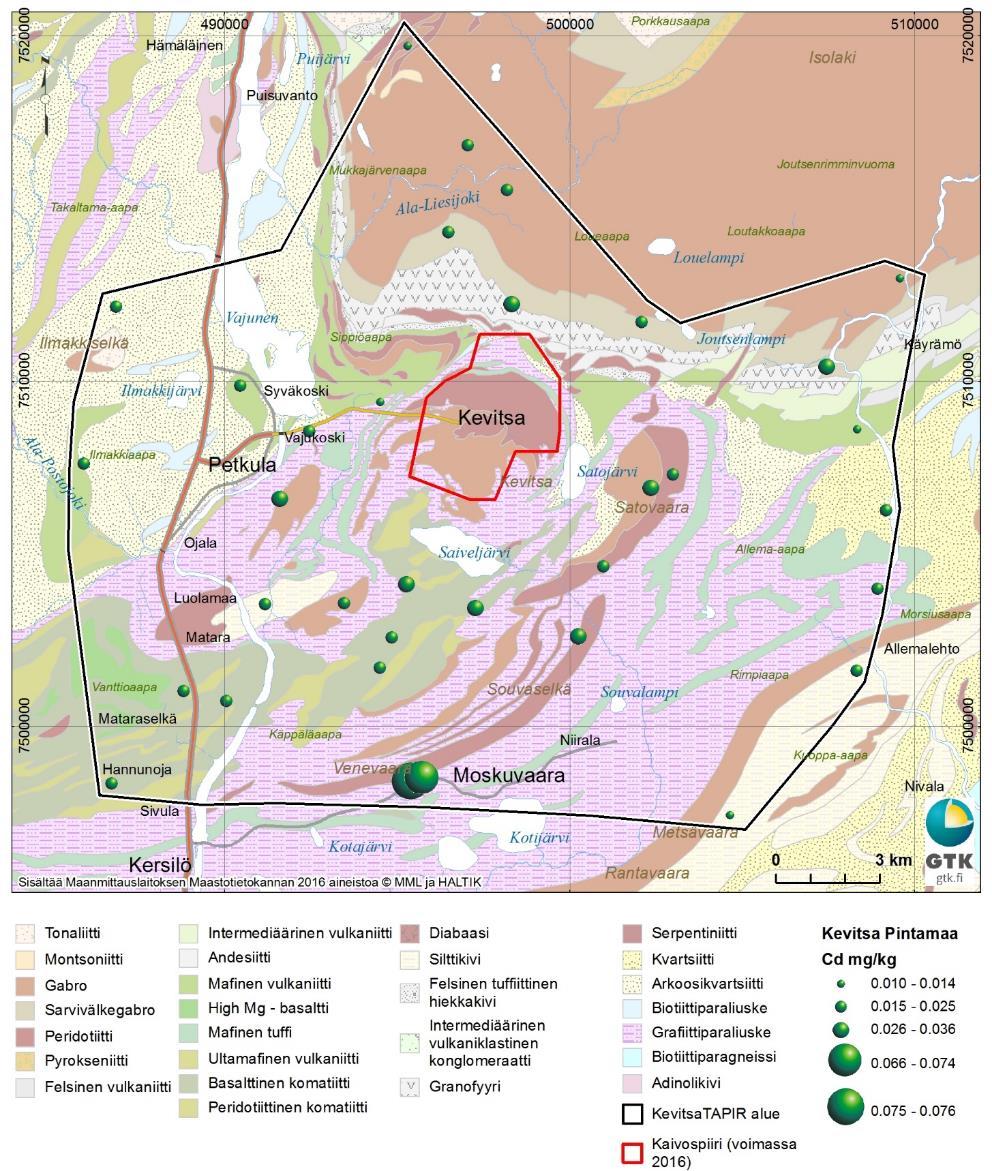 GEOLOGIAN TUTKIMUSKESKUS Kaivosalueiden taustapitoisuus-pilottitutkimus 33 Kuva 20.