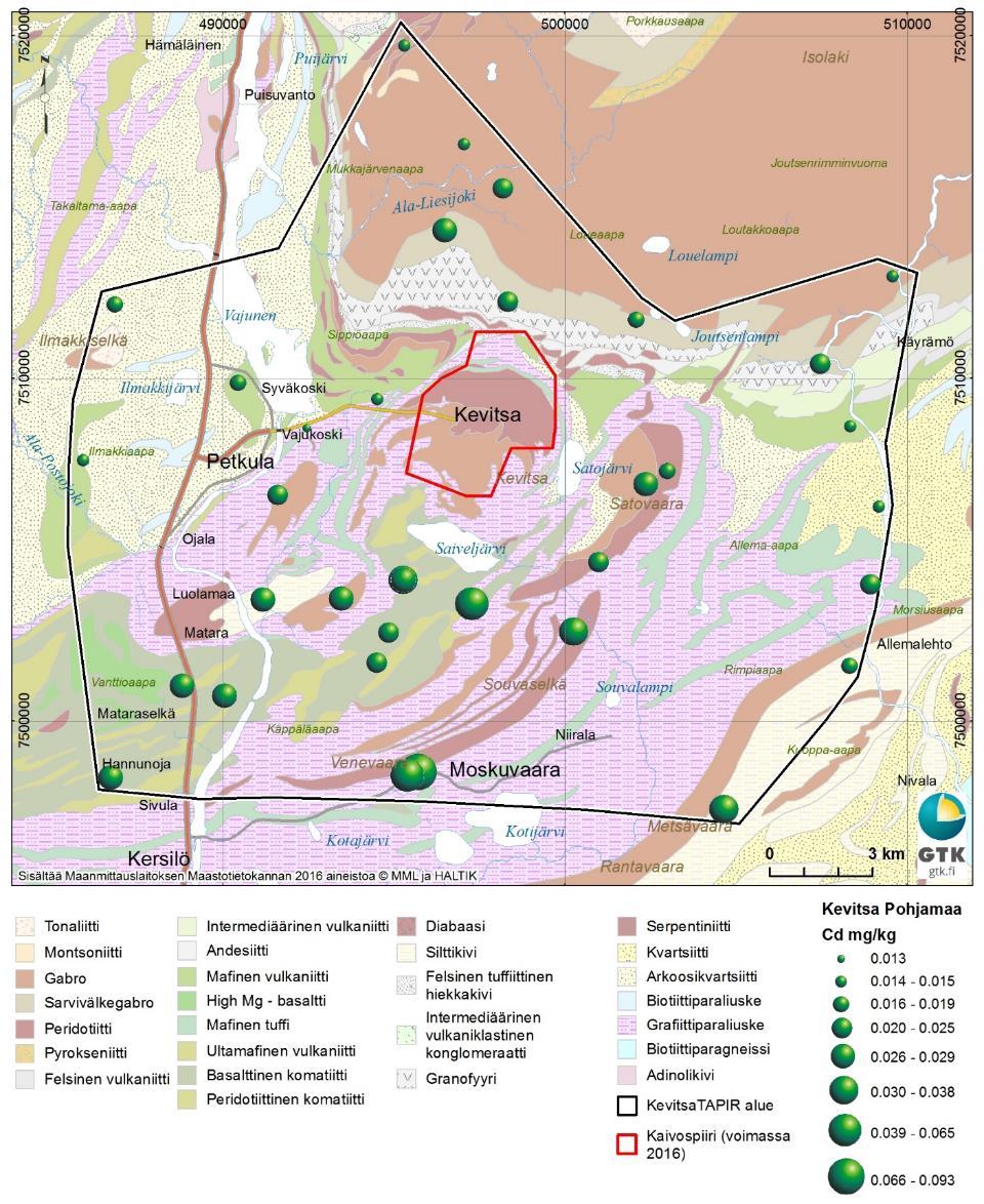 GEOLOGIAN TUTKIMUSKESKUS Kaivosalueiden taustapitoisuus-pilottitutkimus 34 Kuva 21.