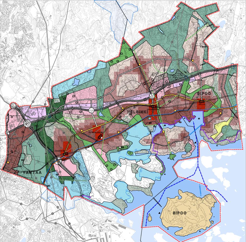 ÖSTERSUNDOMIN YHTEINEN YLEISKAAVA 5.4.2017 Natura-arvio 11 (77) Kuva 1. Ote yleiskaavaehdotuksesta.