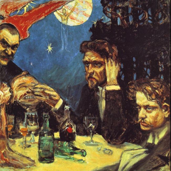 Alkoholiriippuvuuden perinnöllisyys Akseli Gallen-Kallela: The Symposium, 1894