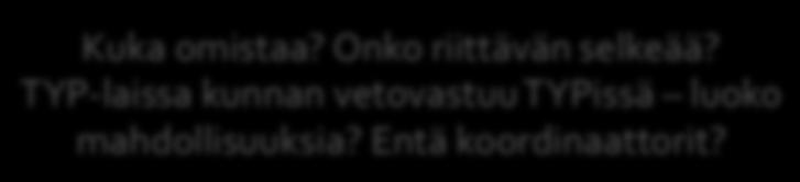 välttämättömiä lähtökohtia Kuka omistaa? Onko riittävän selkeää?