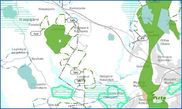 Kaupunkisuunnittelulautakunta 26.08.2015 Sivu 24 / 24 Vireillä olevat kaavasuunnitelmat Vireillä oleva maakuntakaava Kuva.Ote 4. vaihemaakuntakaavaluonnoksesta.