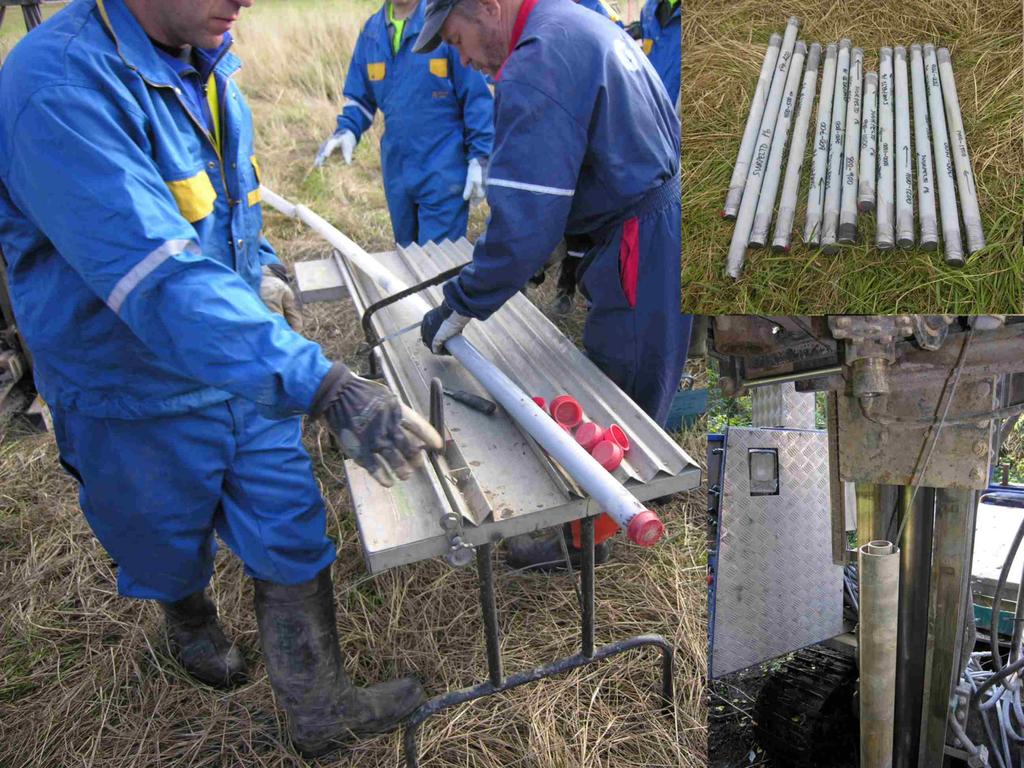 Kuva 4. Jatkuvan sedimenttisarjan näytteenottoa sisäputkeen.