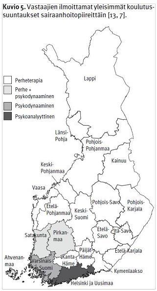 Psykoterapeutit Suomessa Myös koulutus painottunut epätasasisesti