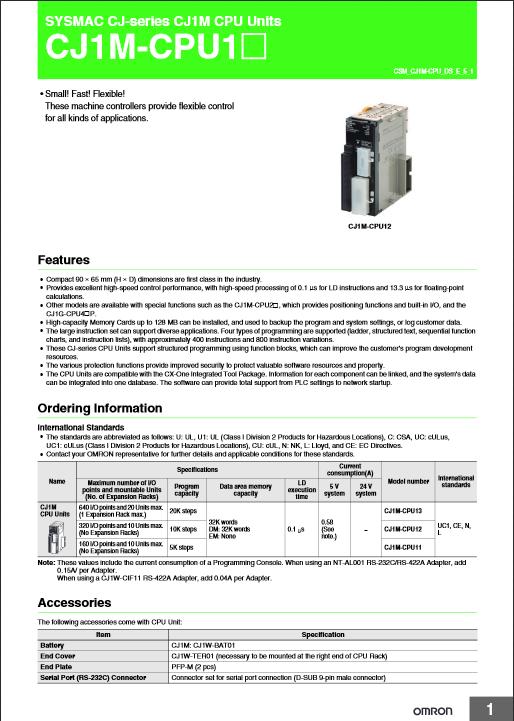 CJ-SERIES CJ1M-CPU
