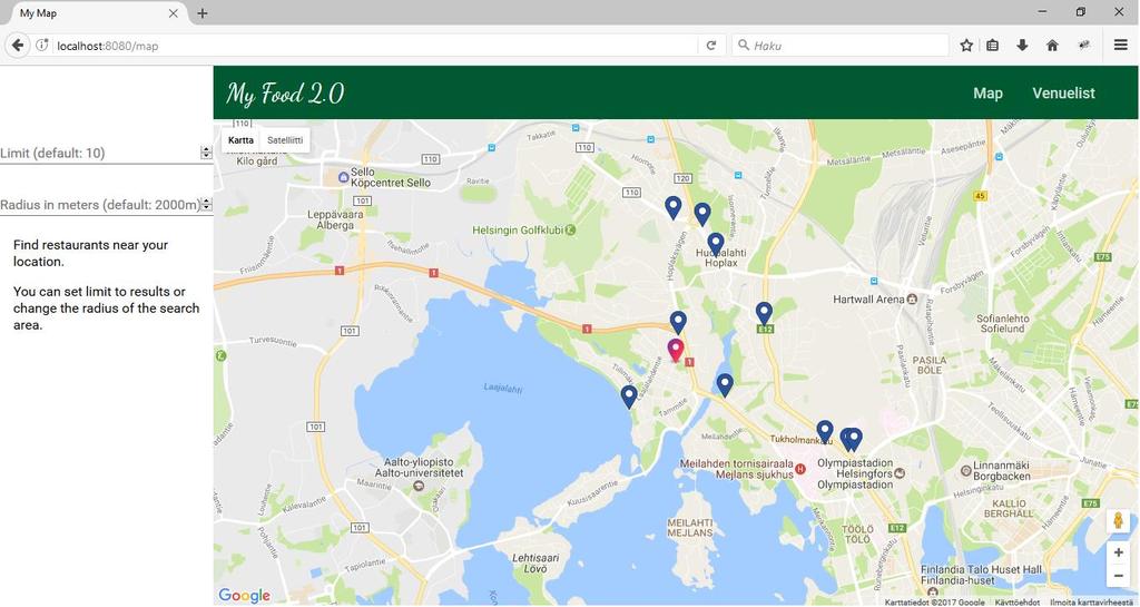 43 seen. Listanäkymä sisältää käyttöliittymäelementit listan esittämiseen käyttäjälle.