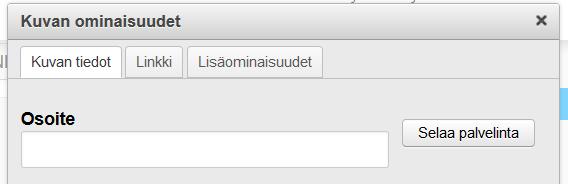 minaisuudet -pnnahdusikkuna.