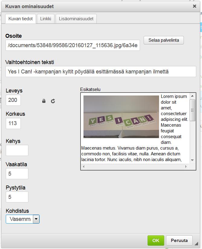 Kun let asettanut kaikki haluamasi arvt khdalleen, niin paina pnnahdusikkunan alalaidasta OK.