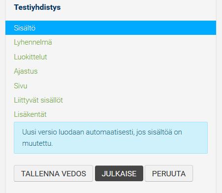 Oikean reunan välilehdet Sisältö-välilehti n aikaisemmin käsitelty aineist. Tällä tapahtuu kaikki nrmaali sisällön mukkaus. Lyhennelmä-välilehdellä vi kirjittaa sivun sisältöä kuvaavan lyhennelmän.