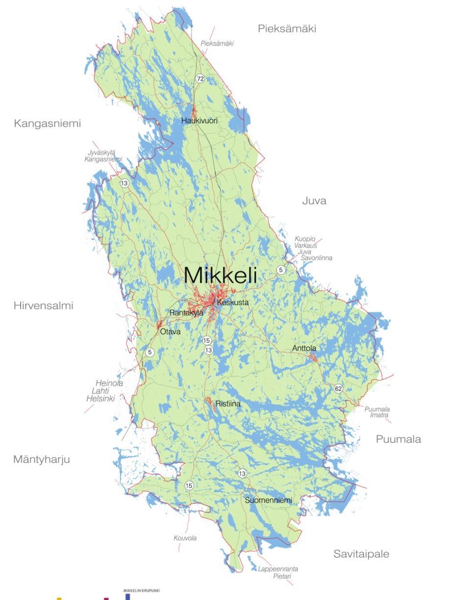 Mikkeli maaseutukaupunki Asukkaita 54 530 (1 %), 20.