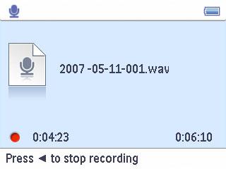 > Soittimellasi näkyy äänen nauhoitus ruutu, ja äänen nauhoitus alkaa automaattisesti.