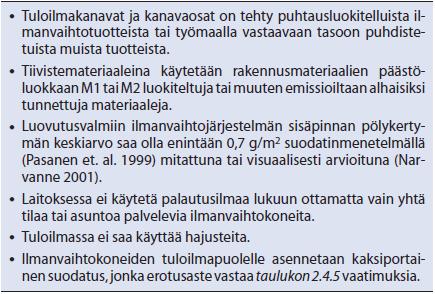 rakennustöiden puhtaudelle ei ole asetettu erityisvaatimuksia. (RT 07-10946. 2009, 11.) 2.