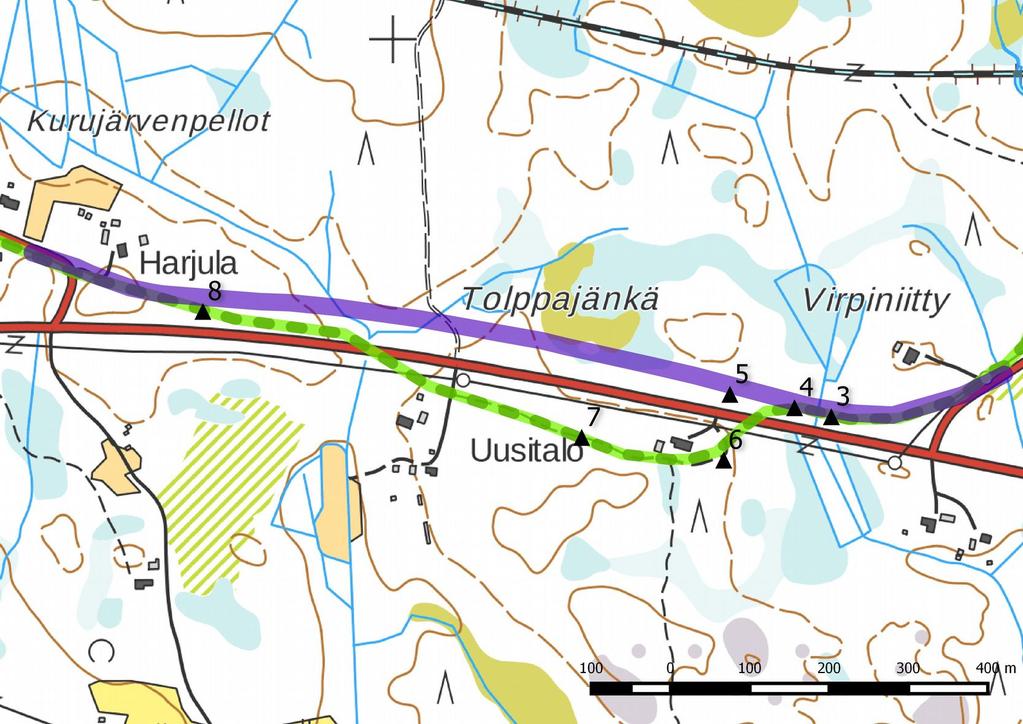 14 ditun pitäjänkartan mukaan. Niillä kohdilla sijaitsevat nykyisin omakotitalot.