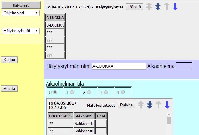 41 Hälytysryhmän voi määrittää joko FxEditorissa hälytyspisteen asetuksista (kuva 29) tai ala-asemassa (kuva 30).