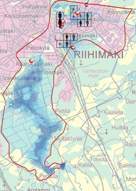 3.2 Hallintasuunnitelmaehdotuksen sisältö Tulvakartat Merkittäville tulvariskialueille on laadittu kartat, jotka kuvaavat eri todennäköisyyksillä esiintyvien tulvien leviämisalueita