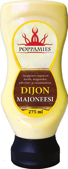 Dijon-majoneesimme on maustettu aidolla dijon-sinapilla jota on mukana melkein 20%.